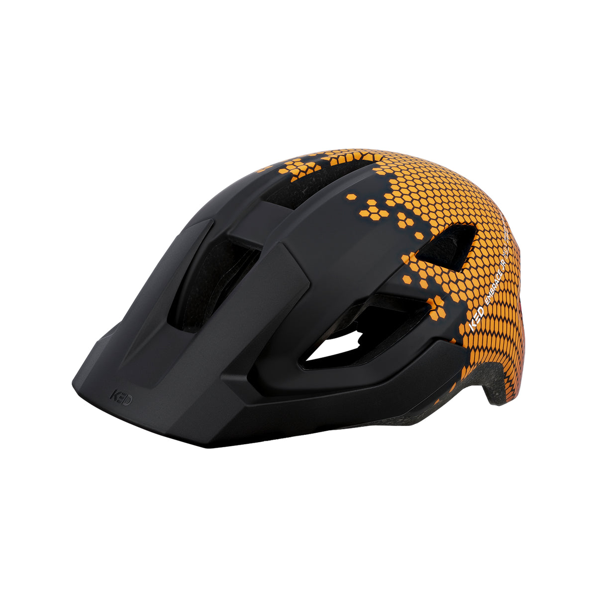 KED Embrace Jr Kinderhelm in Schwarz-Maroon-Rot matt, Schrägansicht