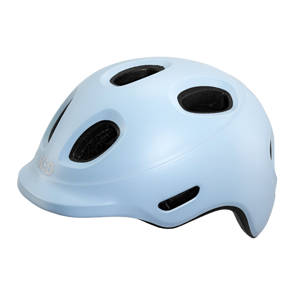 KED Meggy Spark Kinderhelm in Hellblau (Dusty Sky), Seitenansicht